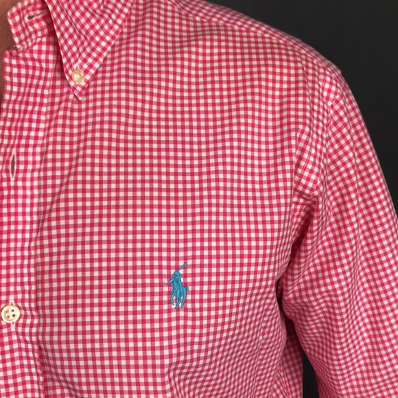 Ralph Lauren Pink Plaid Classic Fit Size - Medium - Picture 3 of 3